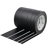 BOMEI PACK Black Painters Tape, 1/2" 3/4" 1” 1.5” 2” x 55yds, 5Rolls Multi Size Painting Masking ...