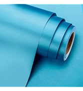 Flyhill Sky Blue Metallic Wrapping Paper-Mini Roll 17inch*32.8ft(46.8sqft-Solid Color Matte Light...
