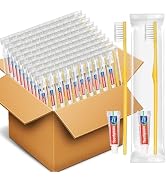 HOFASON Disposable Toothbrushes with Toothpaste Pack of 200, Bulk Travel Toothpaste and Toothbrus...