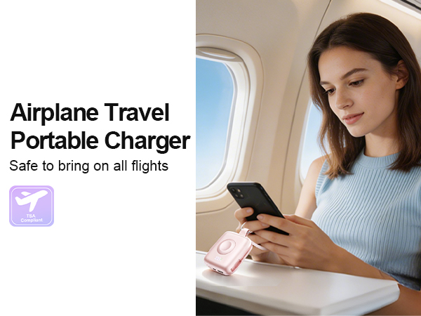 W9 portable charger with built-in cable and wireless iWatch charger
