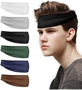 INFICRIME 6 Pack Mens Running Headband, Sweatband Sports Headband for Running,Cycling,Football,Yo...