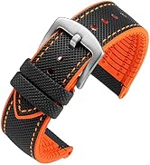 watchdives Nylon Rubber Bottom Watch Straps Canvas Men Watch Band Breathable Waterproof Replaceme...