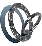 Guppy Magnetic Phone Ring Holder, Glitter Magnet Finger Ring Grip Stand Holder, 360° Rotation wit...