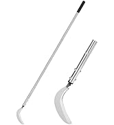 Weeding Sickle, Steel Grass Sickle with Serrated Double-Edged Blade, Telescoping Grass Whip, Stan...