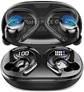 Hupoaf Wireless Earbuds Sport, New Bluetooth 5.4 Headphones with Earhooks, 50H Stereo Deep Bass O...