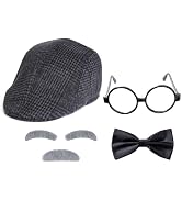 Haakong Old Man Costume 100 Days of School Grandpa Outfit for Men 1920s Accessories for Halloween...