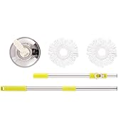 ARSUK Easy 360° Magic Rotating Spinning Spin Mop Handle With 2 Microfibre Head - Lemon