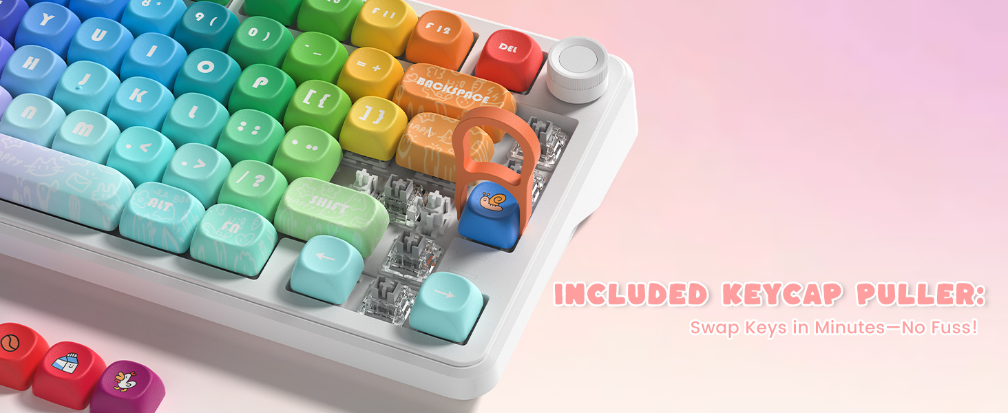 easy replace keycaps with keycap puller