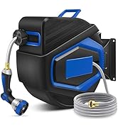 Retractable Garden Hose Reel with UV Resistant Cover, 1/2