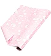 RUSPEPA Reversible Wrapping Paper Roll - Baby Girl Pink Pattern Great for Baby Shower, Birthday, ...