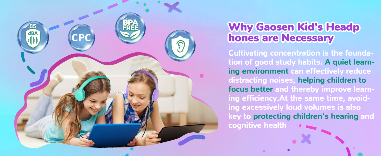 Gaosen kids headphones for students