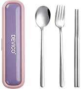 Utensils for Lunch Box, DEVICO Travel Silverware Set with Case, Portable Camping Cutlery, 18/8 St...