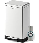 SolaceCove 17 Gallon/65 L Trash Can, Stainless Steel Kitchen Step Trash Can or Recycling Bin, Wid...