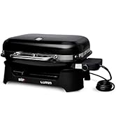 Weber Lumin Portable Outdoor Electric Barbecue Grill for Small Spaces and Travel, Black