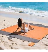 covacure Extra Large Beach Blanket Sandproof Waterproof - 108"x85" for 7-8 Adults, Oversized Beac...