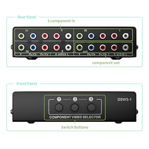3 In 1 Out Component AV Video Switch Box for Xbox 360 Wii PS2 PS3 DVD/VCD/EVD/STB Game Consoles