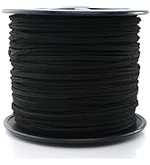 TamBee 3mm Faux Suede Cord Flat Lace Leather String 100 yd/roll for DIY Jewelry Making(Black)