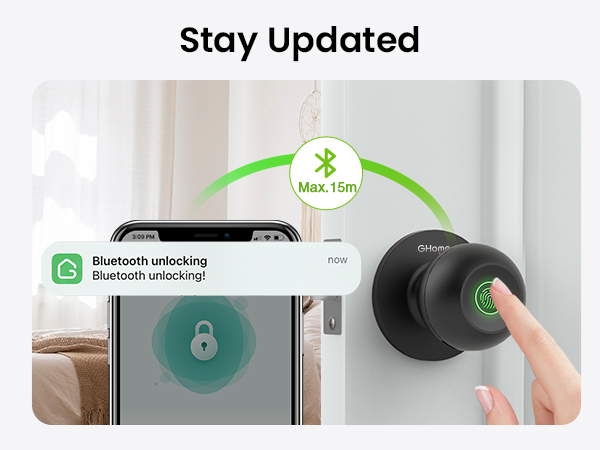 ghome smart door knob easy to use bluetooth connection secure lock