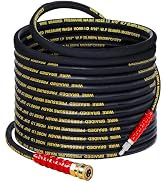 LIULO TOOL 50 FT Pressure Washer Hose with 3/8" Quick Connect, 4000 PSI Kink Resistant High Tensi...