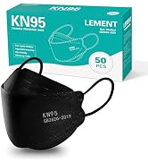 LEMENT KN95 Face Masks,50 Pack Breathable Cup Dust Disposable Masks For Adult,Teenager