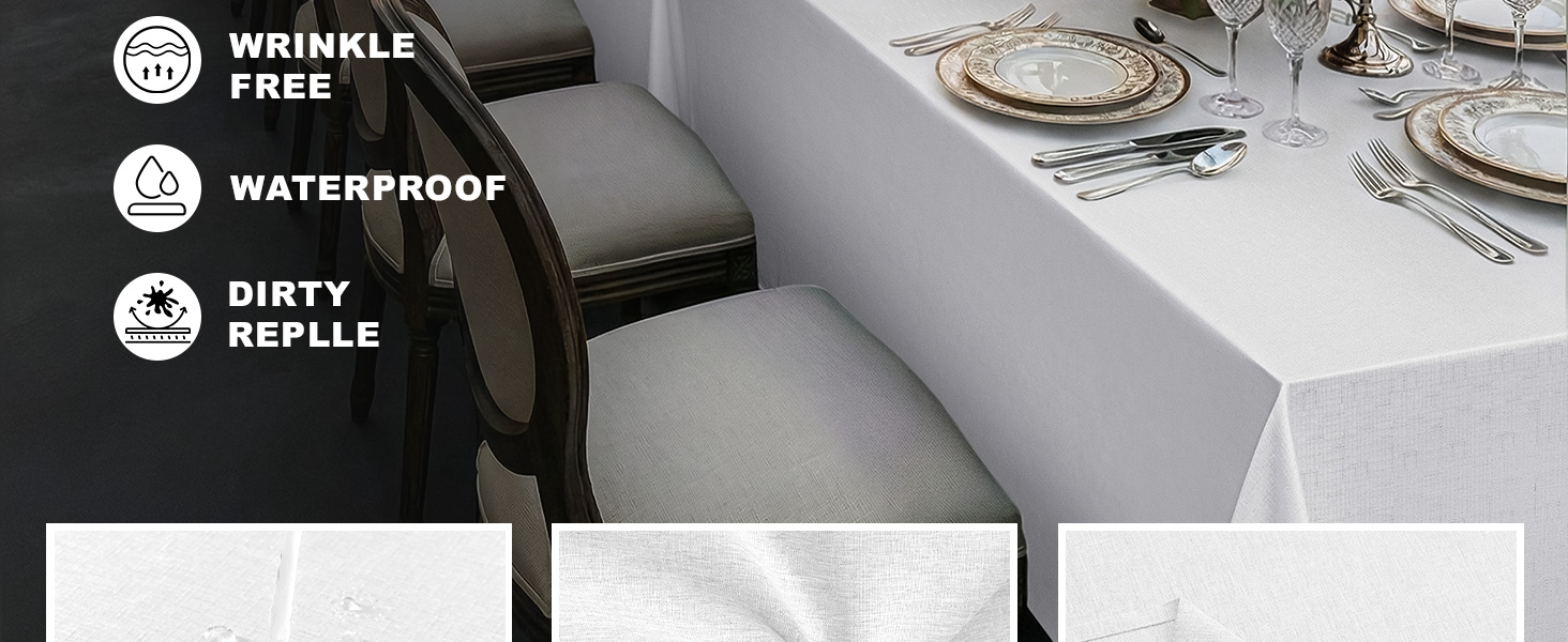 table cloth white rectangle tablecloths rectangular wedding fabric polyester 6 ft party washable