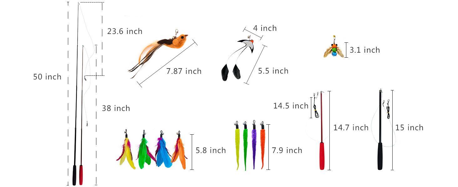 Interactive Cat Wand Toy Set 5