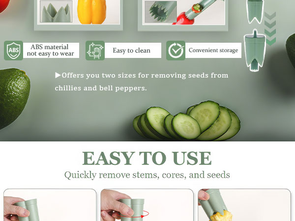 2 in 1 Red Bell Pepper Seed Corer Remover Tool