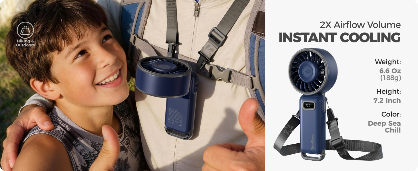 hands free 4-in-1 fan instant cooling