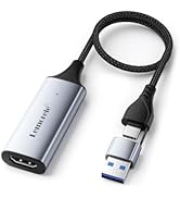 Lemorele Video Capture Card USB 3.0 to HDMI 4K 1080P 60Hz, HDMI Capture Card with USB A Adapter t...