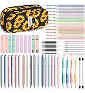 65PCS Aesthetic School Supplies with Cute Pencil Case, Pastel Highlighters Gel Pens Mechanical Pe...