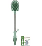 haakaa Cleaning Brush Silicone Bottle Brush Double-Ended Soft Silicone Bristles for Breast Pumps,...