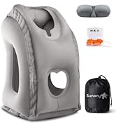 Sunany Travel Pillow, Inflatable Neck Pillow Used for Airplanes/Cars/Buses/Trains/Office Napping ...