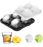 Round Ice Cube Mold,Tennis 3D Large Ball Ice Cube Mold for Whiskey,Cocktails,Wine,Juice and Bourb...