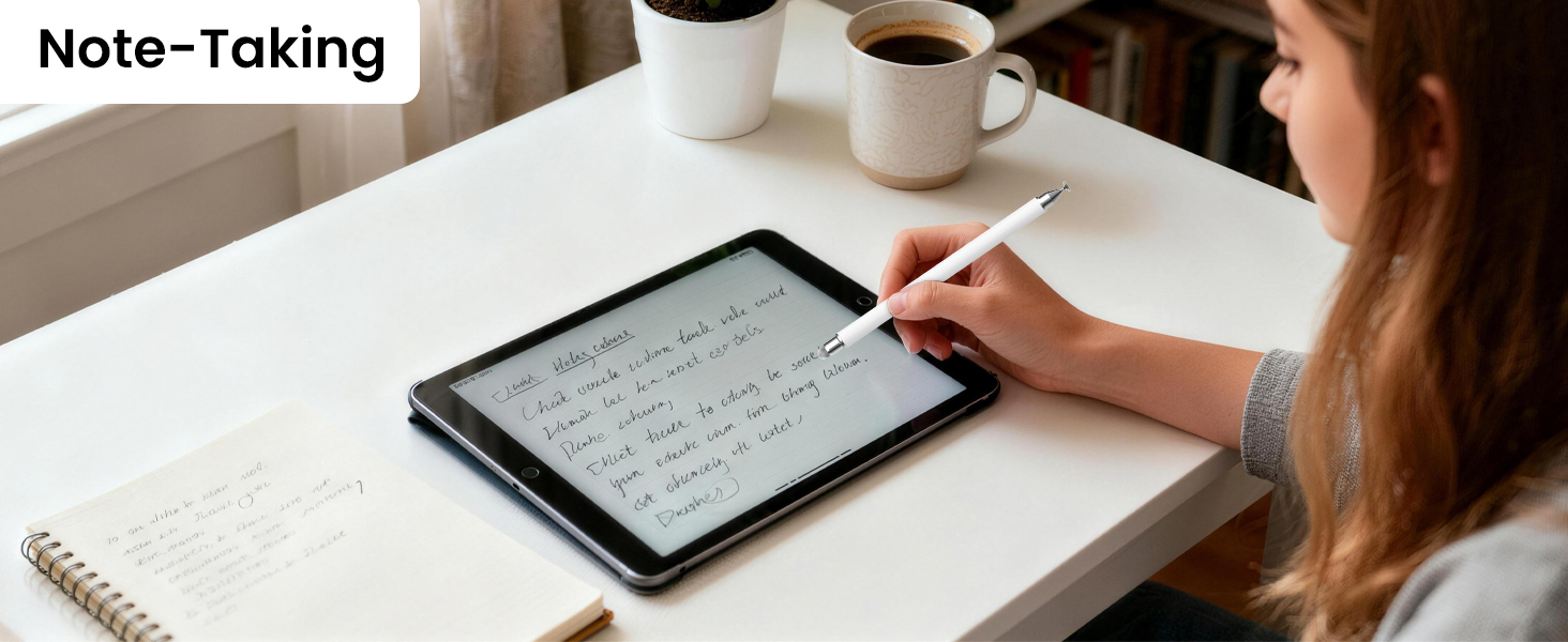 The stylus tips are perfect for taking notes