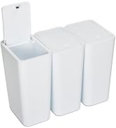 N. NETDOT 3 Pack 10 L/2.6 Gal Bathroom Trash Can with Lid, Kitchen Trash Can with Press Lid,Small...