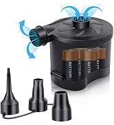 3T6B Electric Air Pump for Inflatables, Battery Powered Wireless Air Pump for Mattress with 3 Noz...