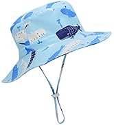 Baby Sun Hat UPF 50+ Sun Protective Toddler Bucket Hat Summer Kids Beach Hats Wide Brim Outdoor P...