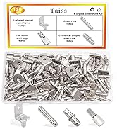 Taiss 120PCS Shelf Pins Kit,4 Styles shelf pegs,L-shaped bracket/Flat Spoon shelf pegs/Cylindrica...