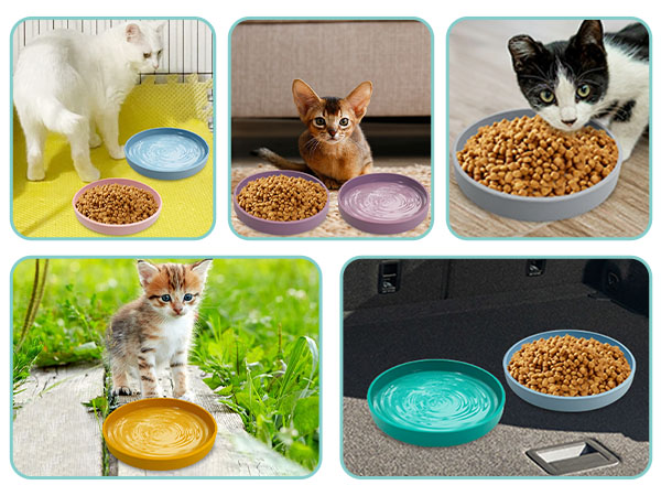whisker fatigue relief cat bowl silicon dish food pet food bowl food plate