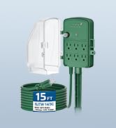 DEWENWILS Outdoor Power Stake Timer, Waterproof Dusk to Dawn Timer | 15FT Extension Cord, 6 Groun...