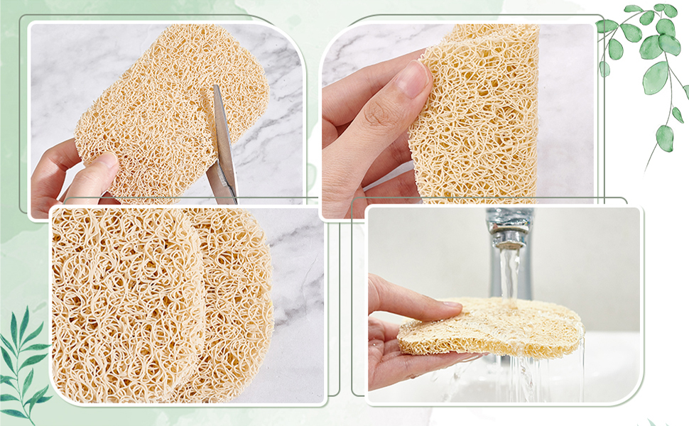 a person cutting a piece of soap with a pair of scissors.