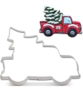 LILIAO Pickup Truck with Christmas Tree Cookie Cutter - 4.9 x 3.6 inches - Stainless Steel