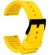 TStrap Silicone Watch Band for Men - Black Quick Release Watch Band for Women Soft - Waterproof S...