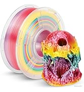 JAYO Silk Rainbow PLA+ Filament 1.75mm, Shiny Multicolor 3D Printer Filament, Fast Color Changes ...