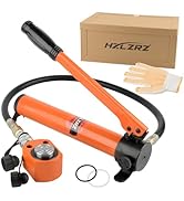 HZLZRZ 10 Ton Hydraulic Cylinder Jack with CP-180 Manual Hand Pump and Porta Power Kit - Industri...