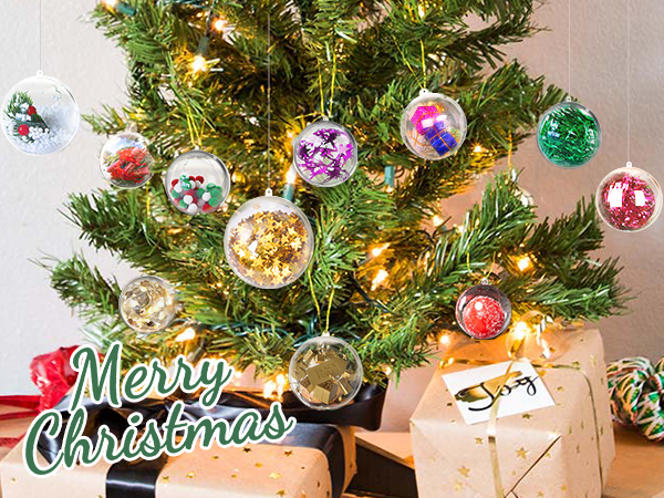 Christmas Ornaments,Clear Plastic Ornaments Balls,Clear Christmas Ornaments for Crafts