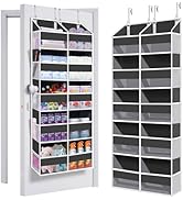 Heavy Duty Over The Door Organizer 5 Tiers, Extra Large Behind Door Storage of 10 Big Front & 10 ...