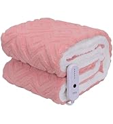 CHIOKY Electric Heated Blanket, Throw Size Heated Blanket with 5 Heating Levels and 4 Hours Auto ...
