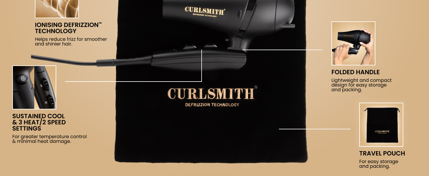 ionising defrizzion technology to reduce frizz, 3 heat, 2 speed settings for less heat damaga