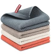 Nialnant 4 Pack Kitchen Towels,Large 100% Cotton Kitchen Hand Towels,Dish Towels for Drying Dishe...